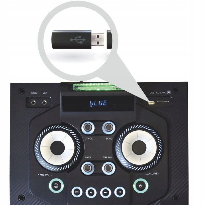 GŁOŚNIK BLUETOOTH WIEŻA STEREO MODUŁOWA MANTA CUBE +PILOT +KABLE + MIKROFON