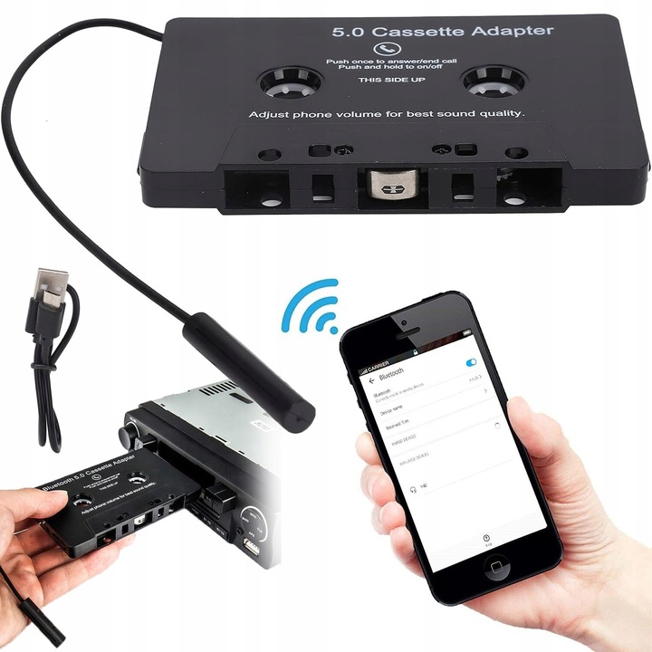 ADAPTER KASETY BLUETOOTH5.0 AUTA AUDIO ODBIORNIK