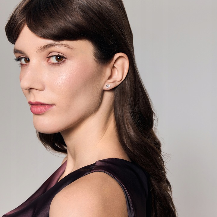 Kolczyki srebrne z cyrkoniami - Mini YES