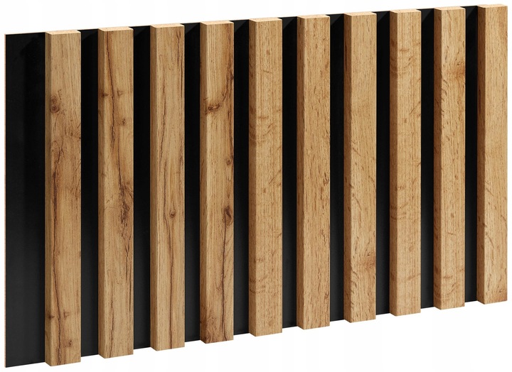 LAMELE ŚCIENNE DĄB WOTAN NA PŁYCIE CZARNEJ 510x2750mm