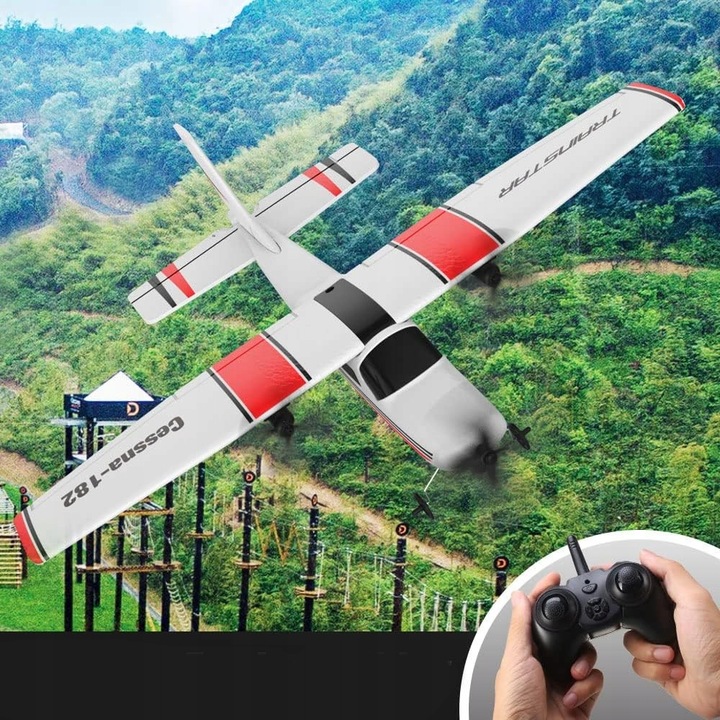 SAMOLOT ZDALNIE STEROWANY LATAJĄCY SZYBOWIEC RC MODEL CESSNA 182 PILOT 2,4