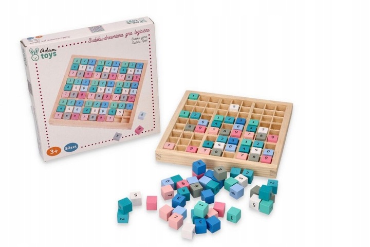 DREWNIANE SUDOKU GRA LOGICZNA MATEMATYCZNA ŁAMIGŁÓWKA EDUKACYJNA ADAM TOYS