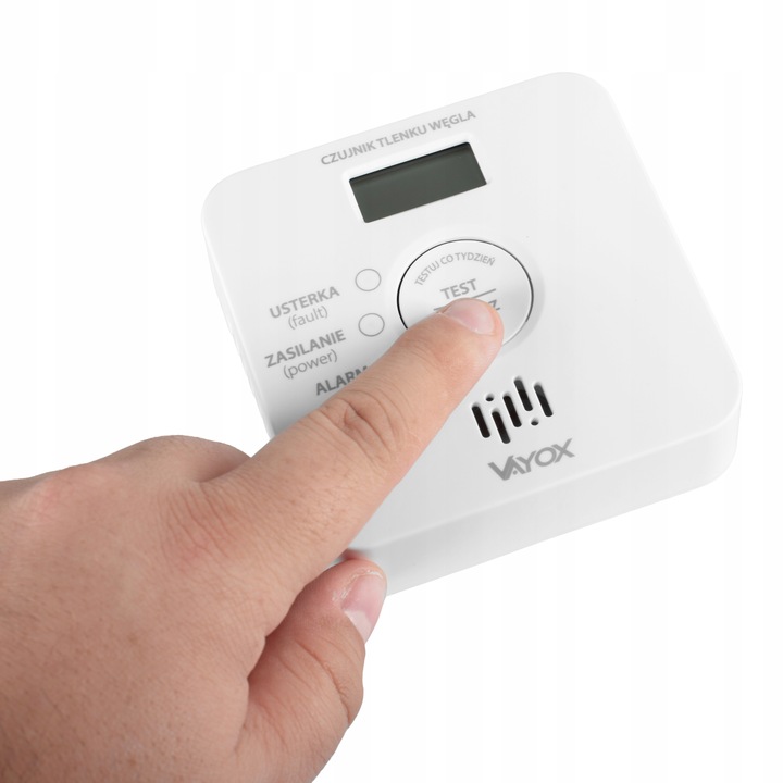 CZUJNIK CZADU DETEKTOR TLENKU WĘGLA WYKRYWACZ 10LAT ŻYWTONOŚCI 85db VAYOX