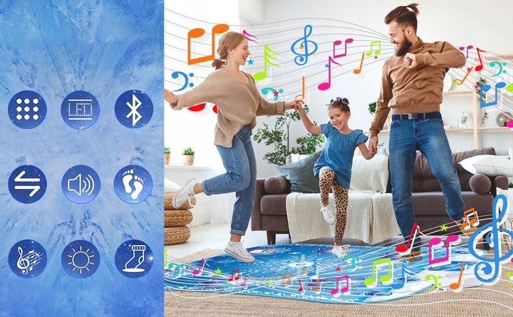 INTERAKTYWNA DUŻA MATA MUZYCZNA GRA MATA TANECZNA Z 5 TRYBAMI GRY 91.5cm