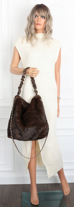 TOREBKA DAMSKA A4 NA RAMIĘ Z FUTERKA WŁOSKA MARKA XY2503 czekoladowa