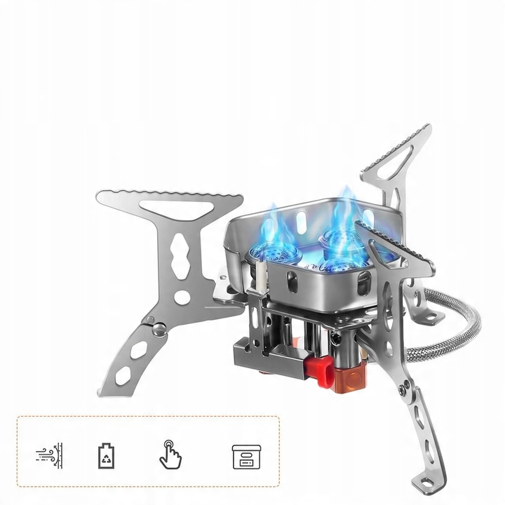 6800W Doskonała MINI kuchenka turystyczna gazowa na kartusze z adapterem