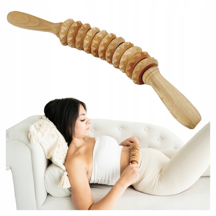 MASAŻER ELASTYCZNY DREWNIANY WAŁEK NA CELLULIT PL