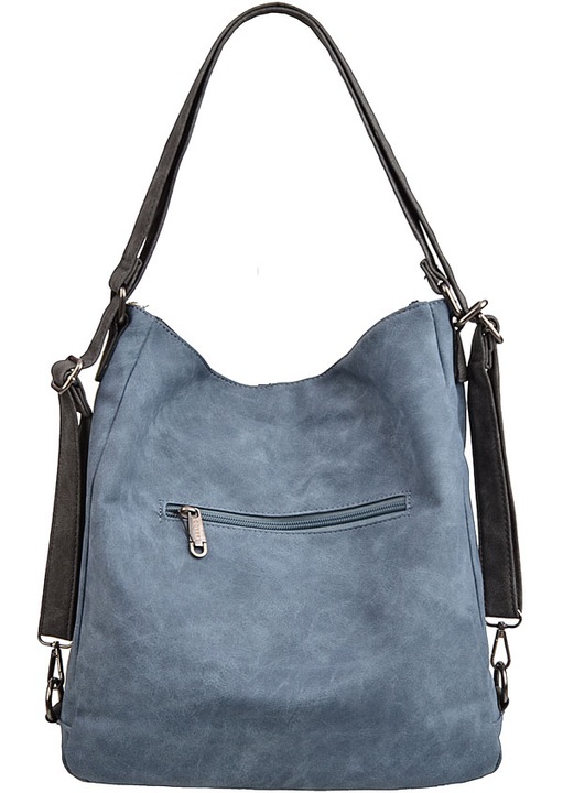 COVERI TOREBKA damska WOREK PLECAK A4 kieszonki 2 W 1 niebieski SZARY