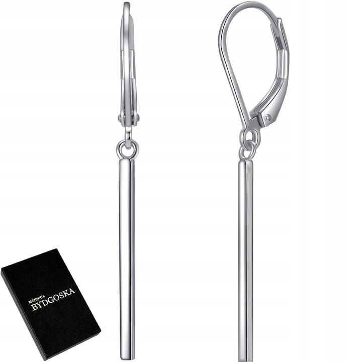 SREBRNE KOLCZYKI RODOWANE WISZĄCE ANGIELSKIE KOLCZYKI SREBRO PRÓBA 925