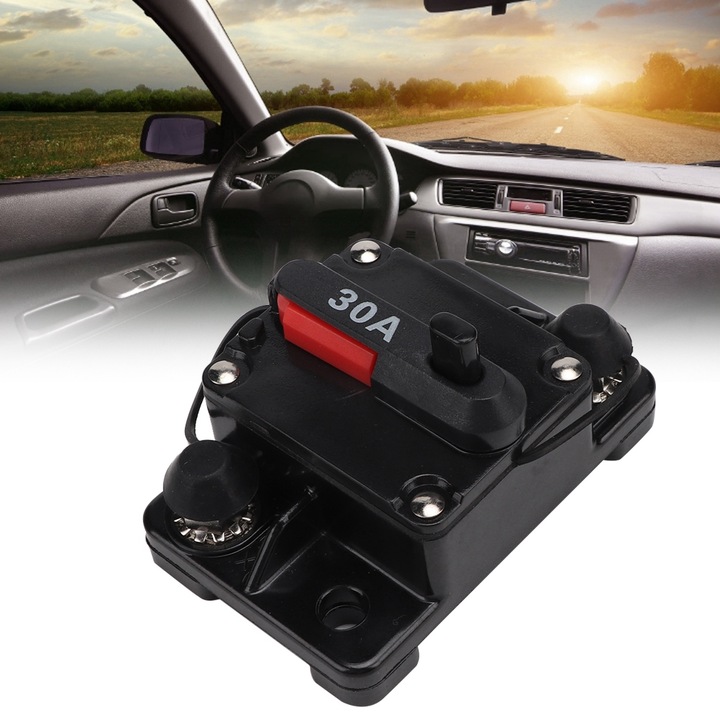 12V 30A UCHWYT BEZPIECZNIKA RESETOWALNEGO CAR AUDIO WYŁĄCZNIK AUTOMATYCZNY
