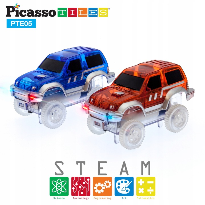 2x auto autko LED do torów magnetycznych klocki magnetyczne tor samochodowy