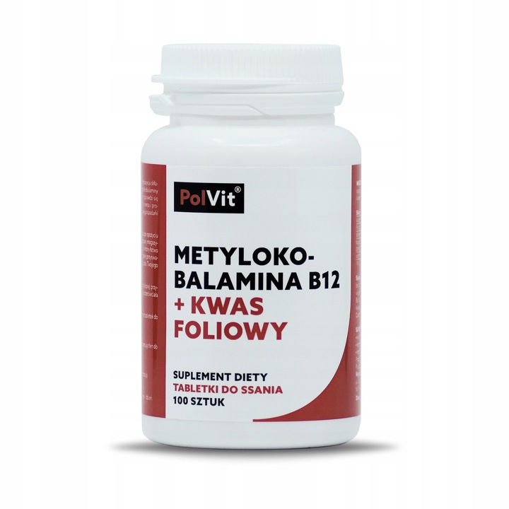 Metylokobalamina B12 1000 µg + Kwas foliowy 400 µg 100tabl.do ssania PolVit