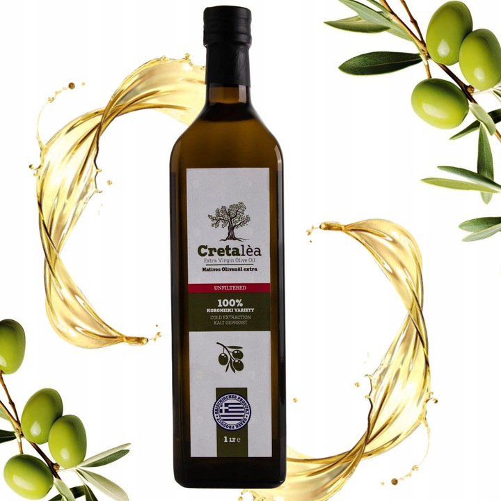 Oliwa z Oliwek Extra Virgin 1L Grecka NIEFILTROWANA Data 03/2027