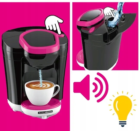 Ekspres Do Kawy Zabawkowy Dla Dzieci Zestaw AGD Akcesoria Zabawka Prezent