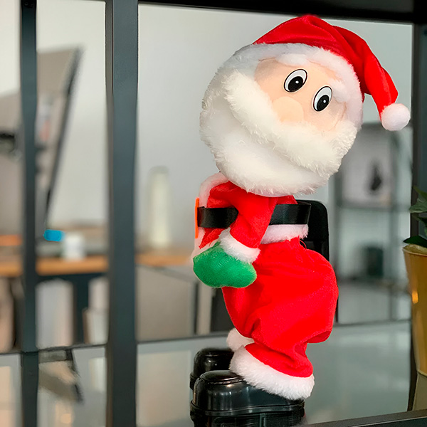 TAŃCZĄCY ŚPIEWAJACY MIKOŁAJ TWERKUJĄCY ŚMIESZNY NA BOŻE NARODZENIE DUŻY