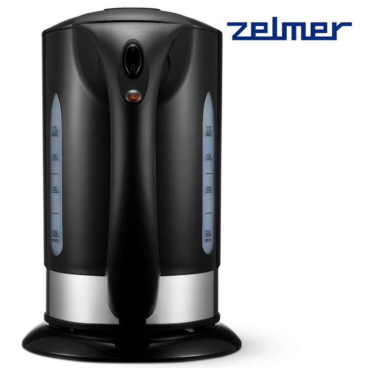 CZAJNIK ELEKTRYCZNY ZELMER BEZPRZEWODOWY STAL NIERDZEWNA DUŻY 1,7L 2200W