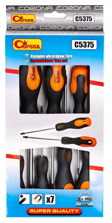 Zestaw Śrubokręty Wkrętaki TORX T6-T30 C5375 Richmann Magnes 7 Sztuk