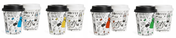 KUBKI PAPIEROWE DO KAWY 250ML NEW DAY + WIECZKA 100 SZTUK (do odsprzedaży)