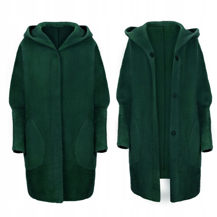 PŁASZCZ ALPAKA KAPTUR WEŁNA OVERSIZE KOLORY