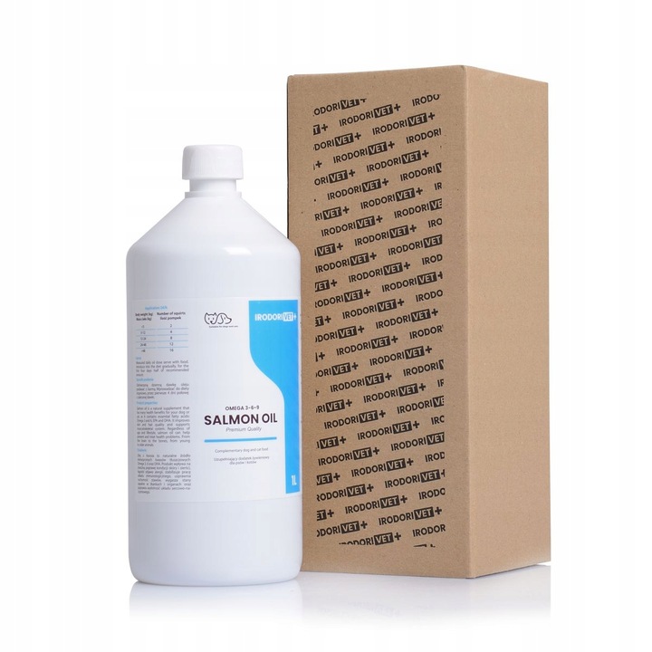 OLEJ SZKOCKI Z ŁOSOSIA DLA PSA I KOTA Salmon Oil Omega 3 Omega 6 1000 ml