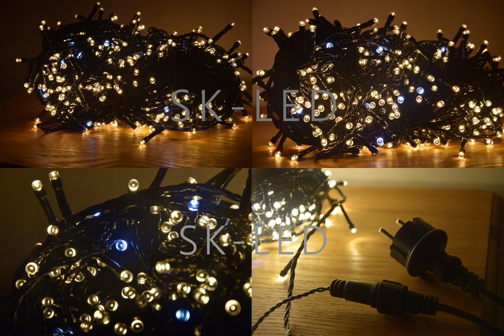 LAMPKI CHOINKOWE 300 LED BIAŁE CIEPŁE FLASH ZEWNĘTRZNE WEWNĘTRZNE