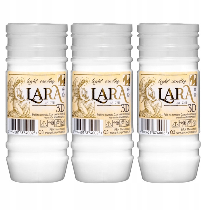 Wkłady do Zniczy 20 SZTUK parafinowe 3 DNI 14 cm parafina CAŁOROCZNE