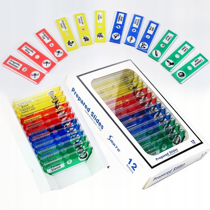 MIKROSKOP DLA DZIECI EDUKACYJNY 1200X +PREPARATY DO MIKROSKOPU ZESTAW 13szt