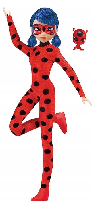 DUŻA LALKA MIRACULOUS BIEDRONKA I CZARNY KOT 27 CM KWAMI