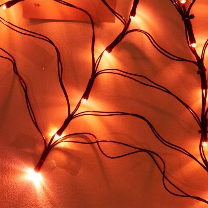 Światło LED Spider Web String Light z siatką zdalnego sterowania Halloween