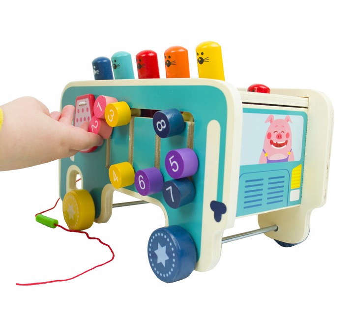 LT301 WBIJAK SŁOŃ DREWNIANY MONTESSORI KOSTKA EDUKACYJNA