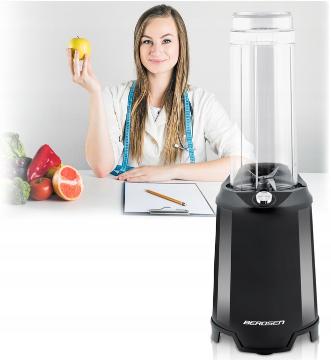 BLENDER KIELICHOWY SMOOTHIE DO KOKTAJLI BERDSEN 700W + 2 BUTELKI 0,57L