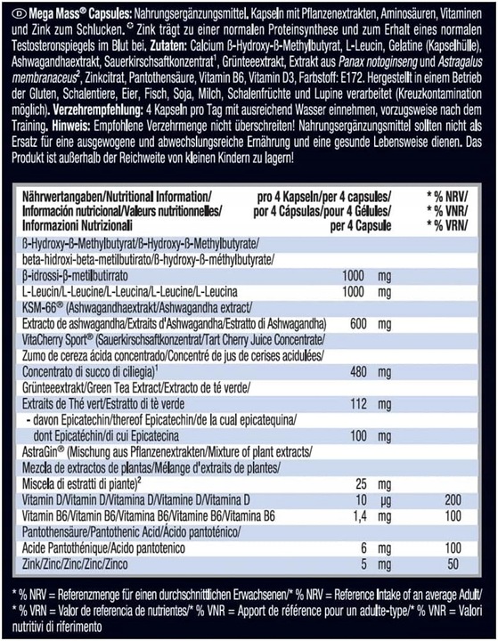 Weider Mega Mass Caps | 120 kapsułek