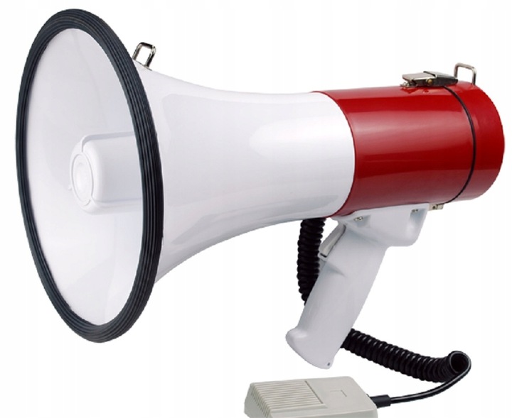 MEGAFON SYRENA ALARM MIKROFON BRADZO GŁOŚNY NA MARSZE PROTESTY 30W 108dB HQ