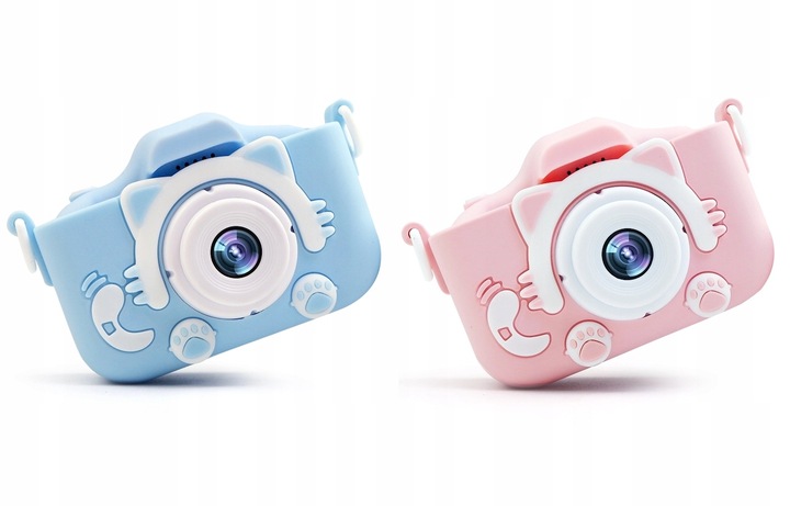 APARAT CYFROWY DLA DZIECI Dziecka Fotograficzny RÓŻOWY KOTEK + KARTA 4GB