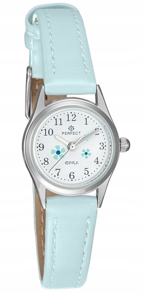 Delikatny ZEGAREK PERFECT dla dziewczynki kwiatuszki girls KOLOROWE PASKI