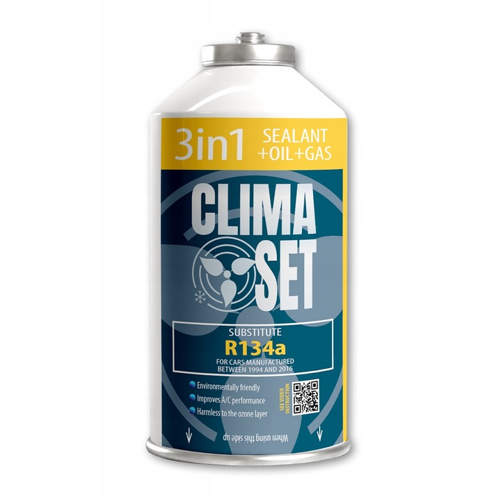 ClimaSet 2x 3w1 R134a gaz do klimatyzacji z olejem i uszczelniaczem 700g