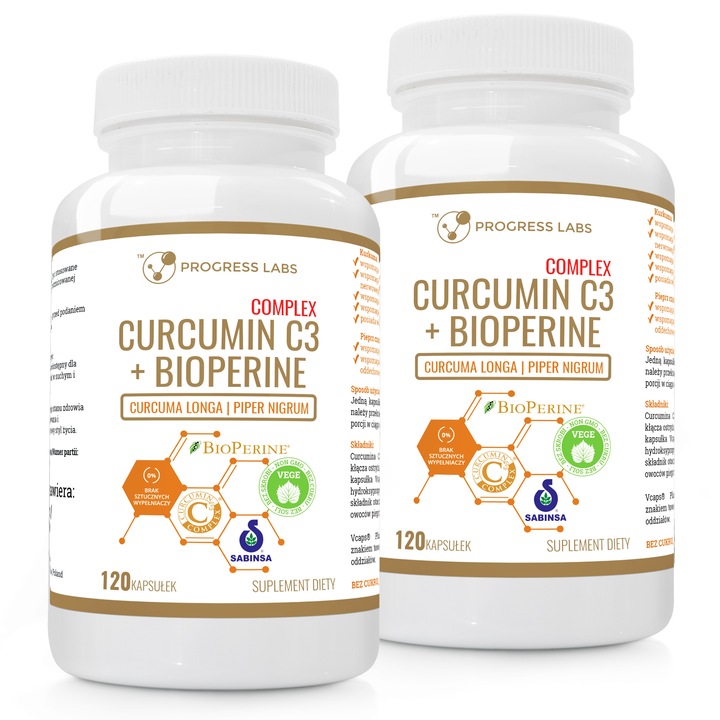 KURKUMINA + PIPERYNA CURCUMIN C3 turmeric 2x120kap