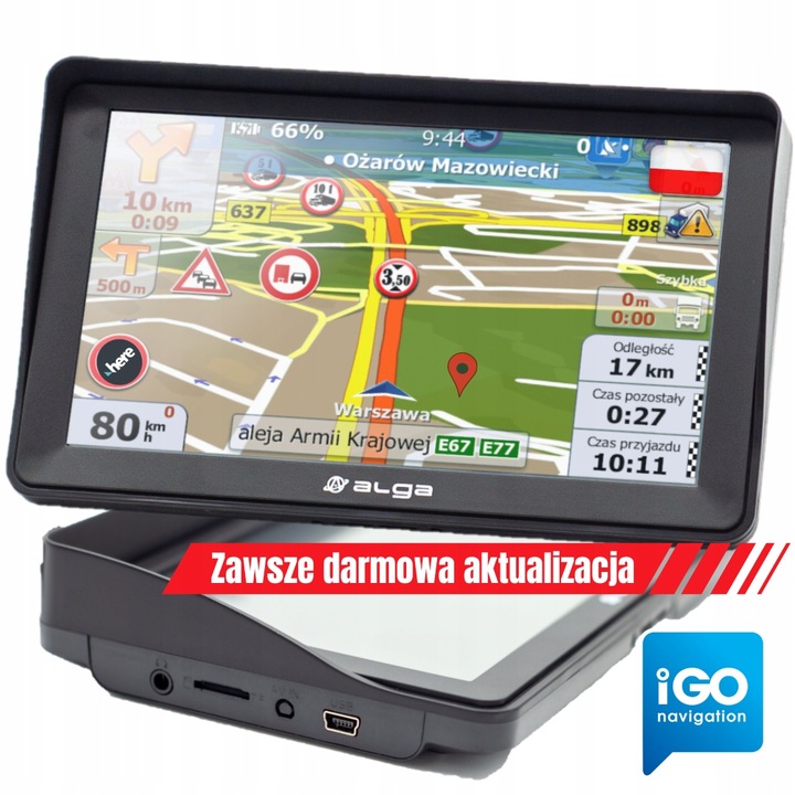 Nawigacja GPS ALGA A7A android 16GB. iGO Primo + NEXTgen PAL TiR /ADR/ TMC