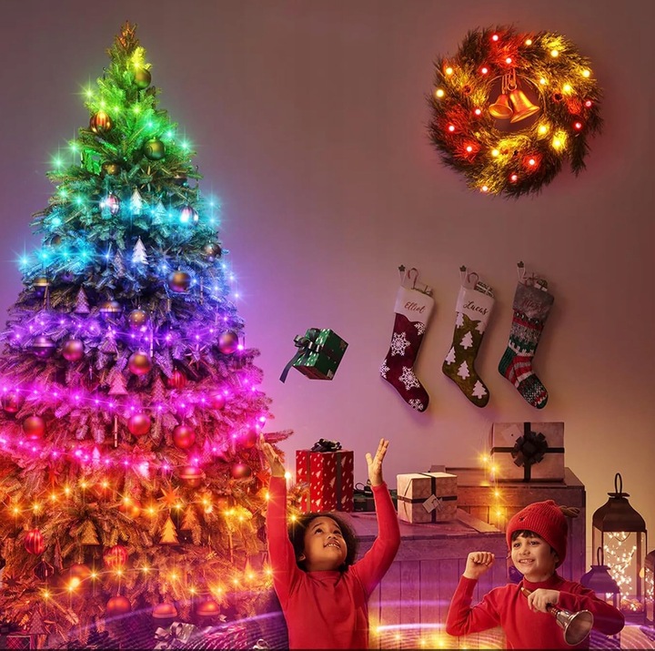 Lampki choinkowe LED Smart USB 20m 200 LED + Pilot Tryb Muzyczny Halloween