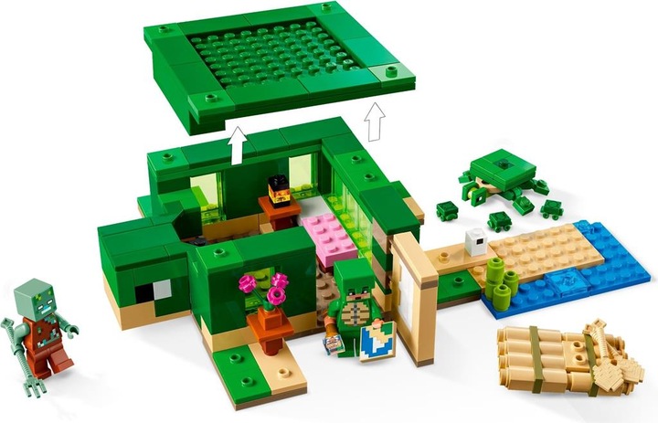 KLOCKI LEGO | MINECRAFT 21254 DOMEK NA PLAŻY ŻÓŁWI FIGURKI ZABAWKI + TORBA