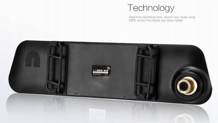 WIDEOREJESTRATOR LUSTERKO KAMERA SAMOCHODOWA COFANIA PRZÓD TYŁ MENU PL