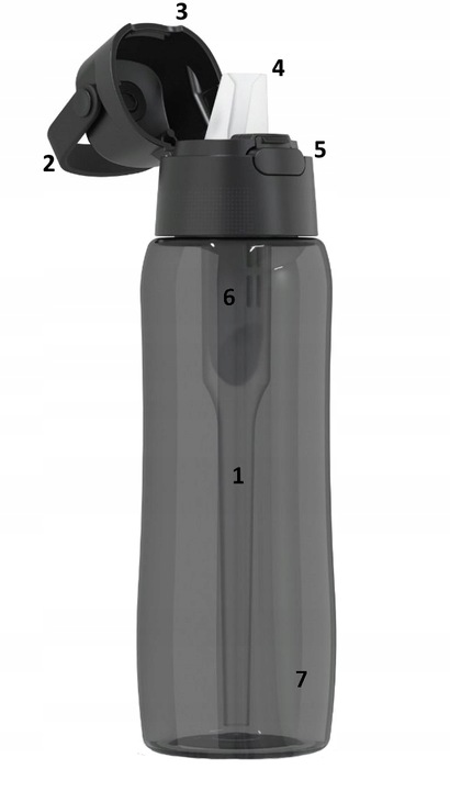 Dafi Solid butelka filtrująca na wodę 0,7L Czarna