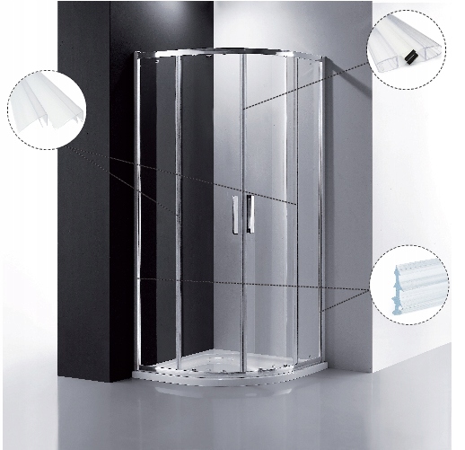 2x USZCZELKA DO KABINY PRYSZNICOWEJ MAGNETYCZNA 45° 90° SZYBA 5 6MM 185CM