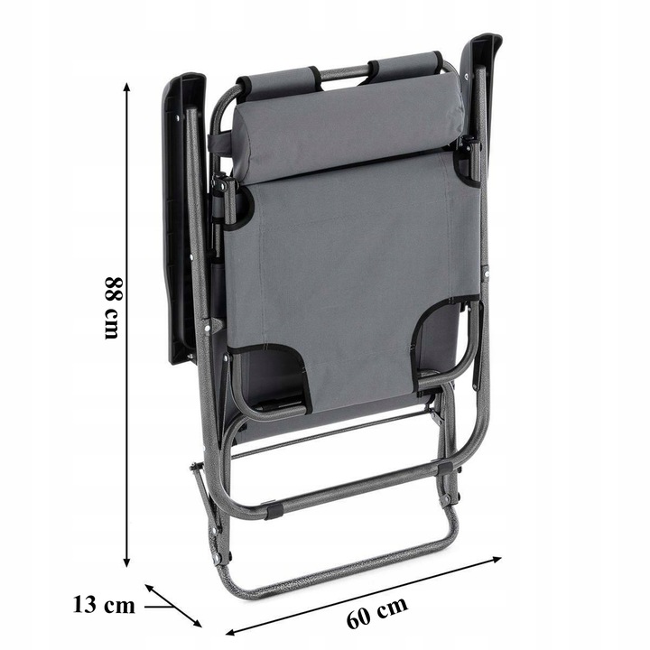 Leżak RC-K-872 metal szary