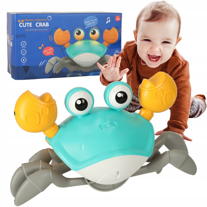PEŁZAJĄCY UCIEKAJĄCY KRAB INTERAKTYWNA ZABAWKA CHODZĄCY GRAJĄCY DLA DZIECI