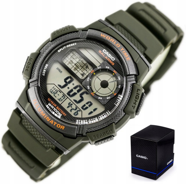 Zegarek CASIO dla chłopca DZIECIĘCY alarm datownik +BOX +TOREBKA +GRAWER