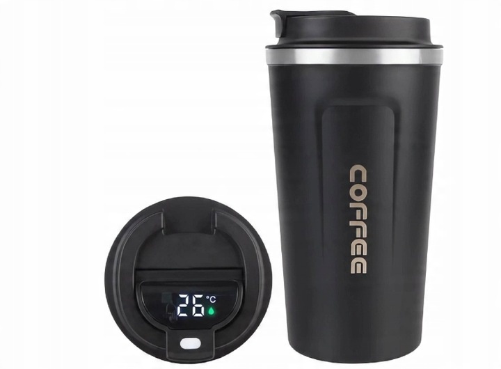 KUBEK TERMICZNY TERMOS 510 ML NA KAWĘ HERBATĘ WYŚWIETLACZ EKRAN LCD SMART