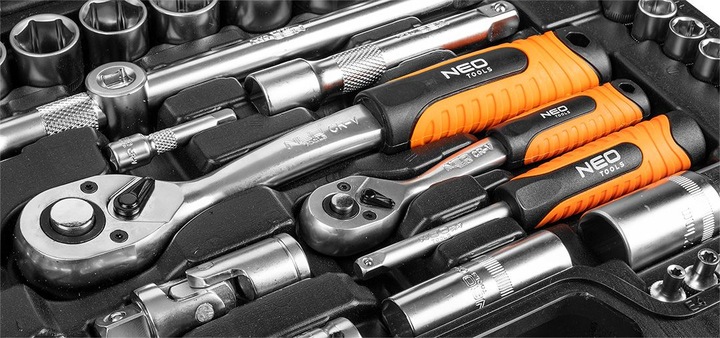 NEO TOOLS Zestaw kluczy 108 elementów 1/2 1/4 10-212 WALIZKA NASADKI KPL
