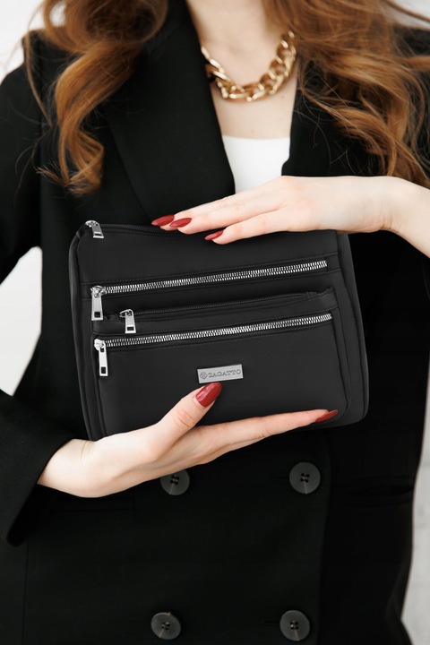 Torebka damska na ramię torba czarna pojemna miejska torebka styl ZAGATTO