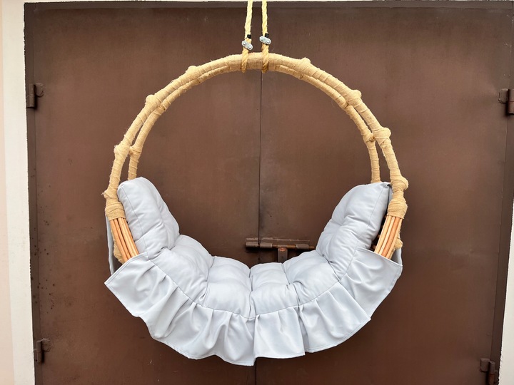 Huśtawka wiklinowa z poduszką DWA WZORY hamak wiklinowy 100 cm